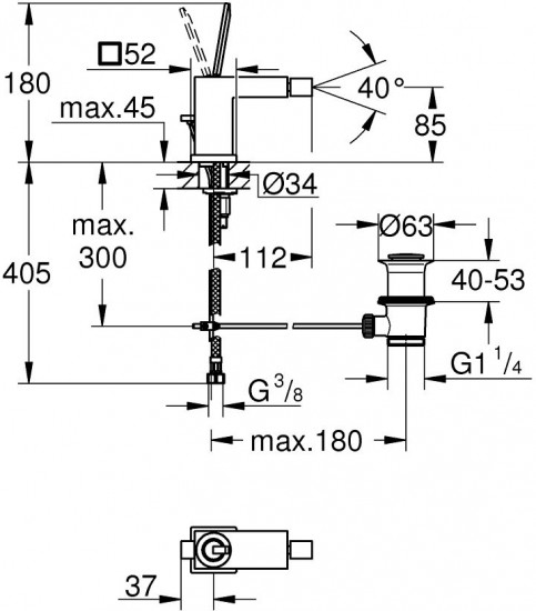 Смеситель для биде с донным клапаном «Joy»