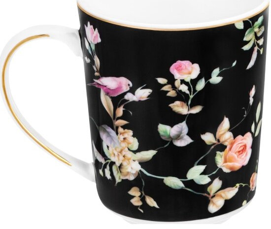 Набор кружек «Певчие птички на черном»