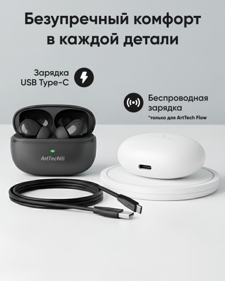 Наушники ArtTech Pulse и Flow белый черный