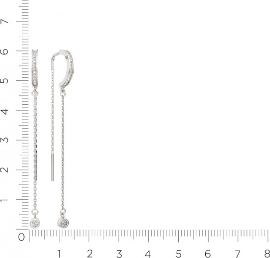 Серьги-цепочки из серебра