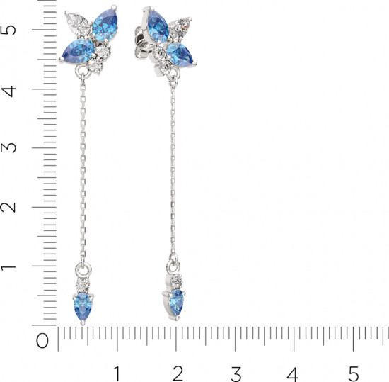 Серьги-цепочки из серебра