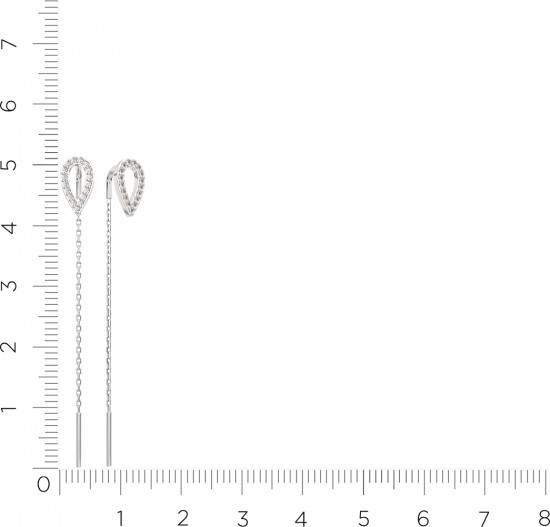 Серьги-цепочки из серебра