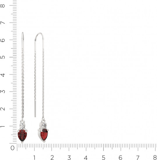 Серьги-цепочки из серебра