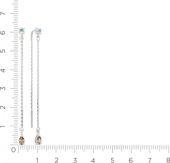 Серьги-цепочки из серебра