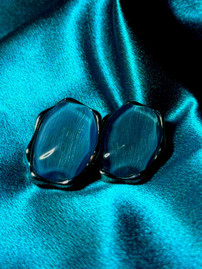 Серьги женские с камнем «Cat Eye»