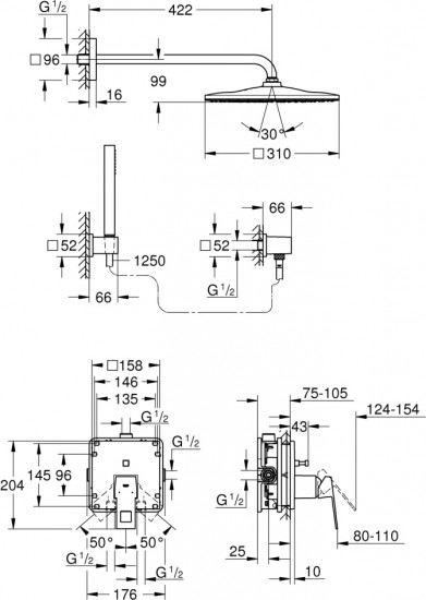 Душевая система со смесителем для душа