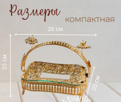 Фруктовница металлическая со стеклянным блюдом с ручкой - Фото 2