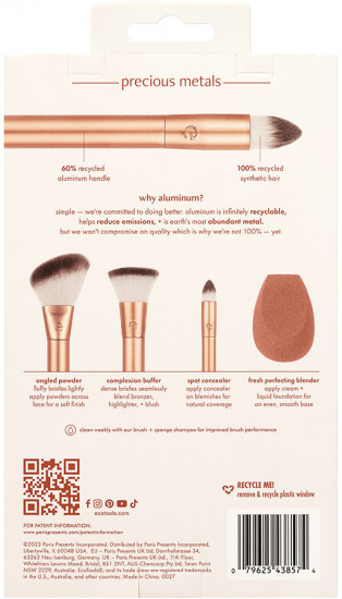 Набор кистей и спонж для макияжа Precious Metals Face Blend + Sculpt Set