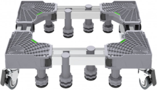 Подставка для стиральной машины на 4 двойных колесах и 12 ножках