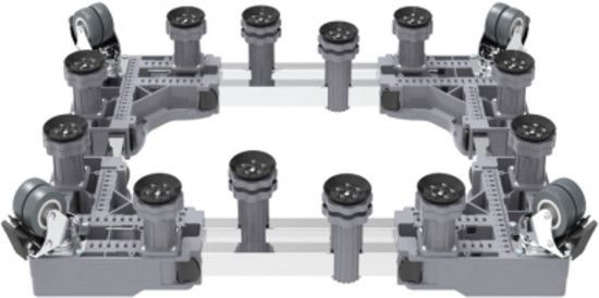 Подставка для стиральной машины на 4 двойных колесах и 12 ножках