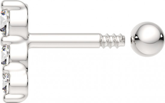 Пирсинг для ушей из серебра