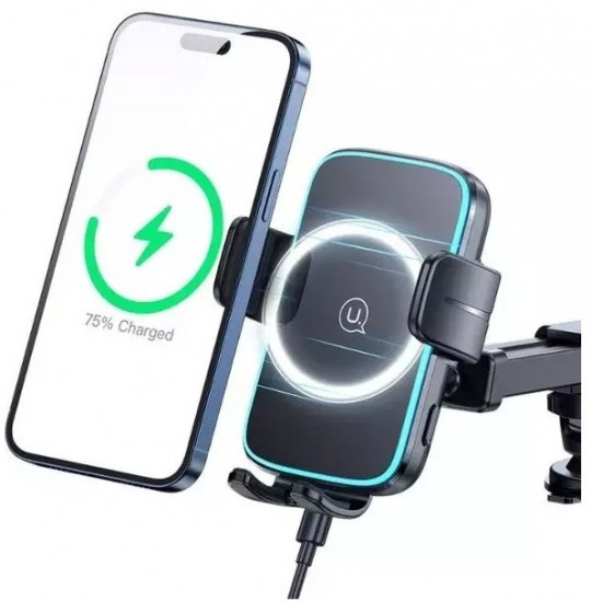 Автодержатель на присоске с беспроводной зарядкой Usams CD229 15W