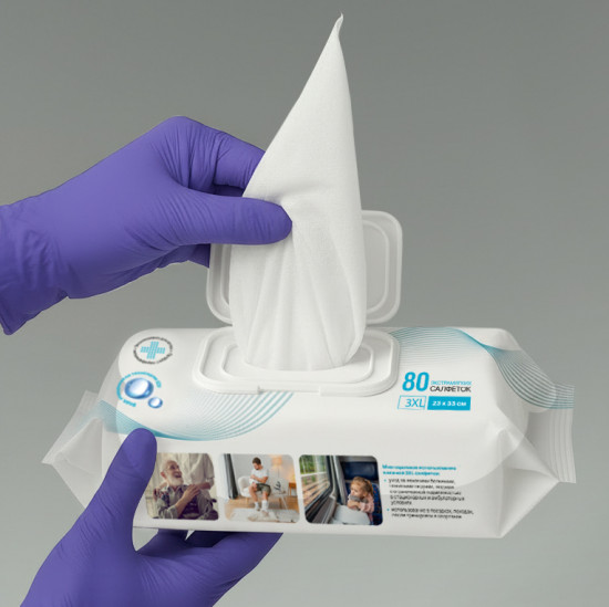 Влажная салфетка увеличенного размера из экстрамягкой ткани