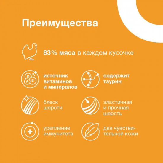 Влажный корм взрослых кошек «Индейка в желе»