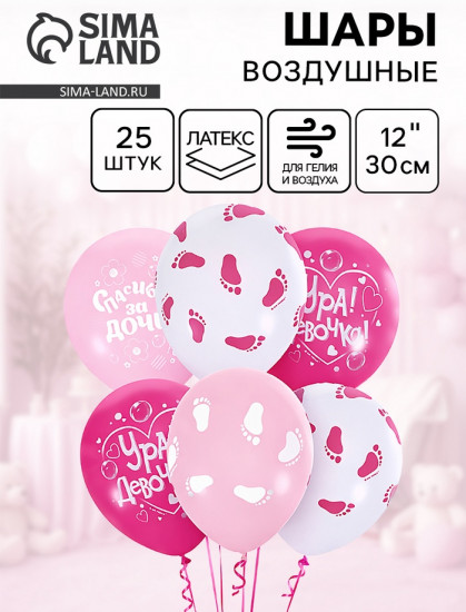 Набор шаров воздушных «К рождению девочки»