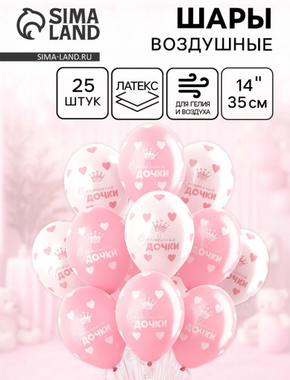 Набор шаров воздушных «С рождением дочки»