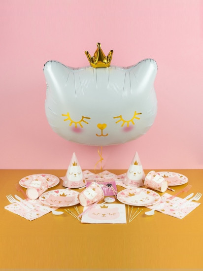 Шар воздушный «Милый котёнок с короной»