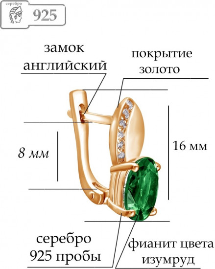 Комплект украшений из серебра
