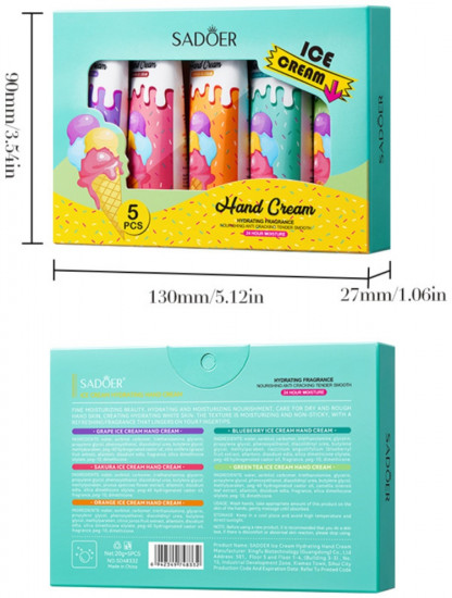 Подарочный набор кремов для рук с ароматоми фруктового мороженного
