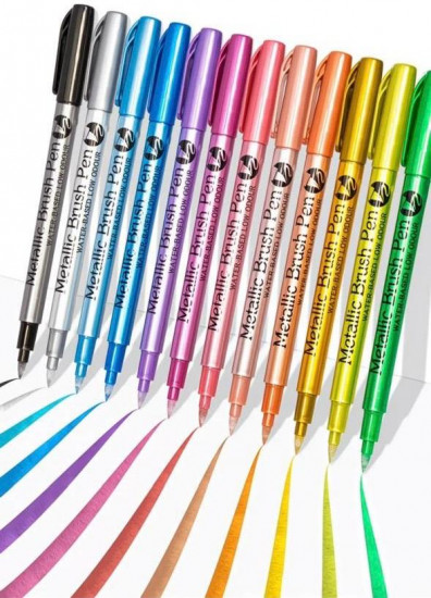 Набор маркеров-кистей металлик «Brush Metallic Pen»