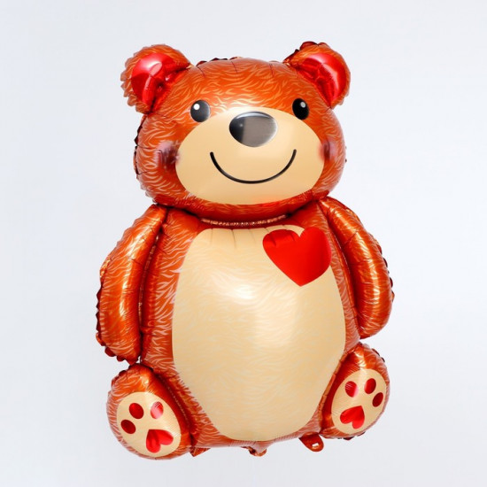 Шар воздушный «Большой мишка с сердцем»
