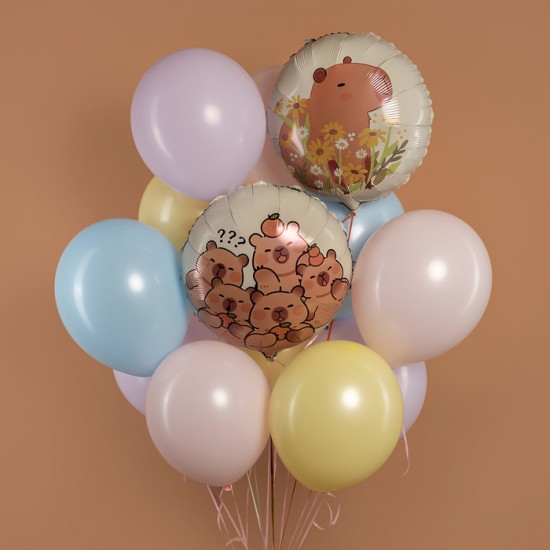 Шар воздушный «Капибары с апельсинами»