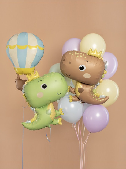 Шар воздушный «Динозаврик в короне»