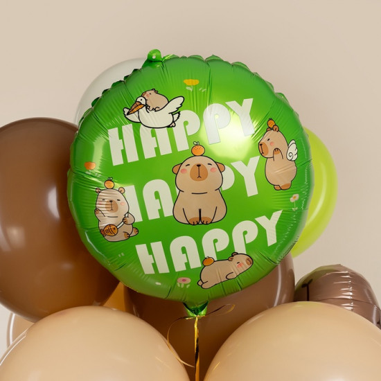 Набор шаров воздушных «Капибары. Happy Birthday»