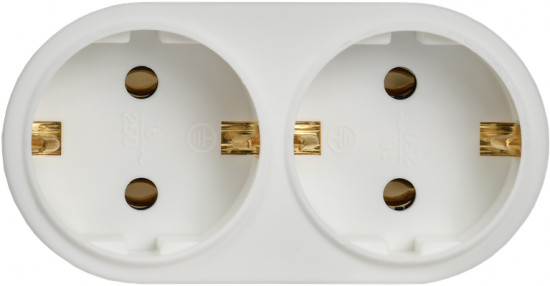 Сетевой разветвитель на 2 круглых места с заземлением