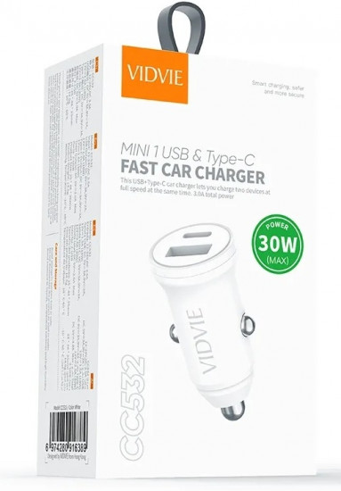 Автомобильное зарядное устройство Vidvie CC532CW