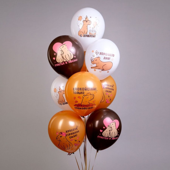 Набор шаров воздушных «С днем рождения! Капибара»