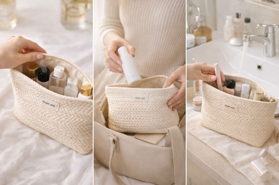 Косметичка плетёная на молнии