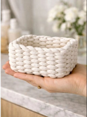 Плетёная корзина-органайзер для косметики - Фото 2