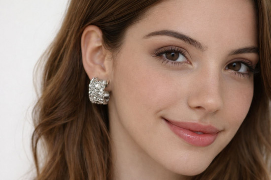 Серьги-кольца текстурные серебристые для женщин