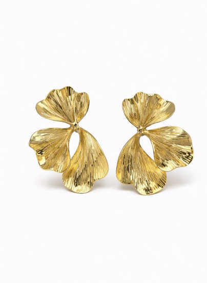 Серьги золотистые «Листья»