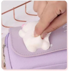 Пенал-сквиш школьный с 3D-принтом для канцелярии и хранения косметики «Котенок» - Фото 6