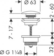 Донный клапан для раковины и биде «Push-Open» - Фото 1