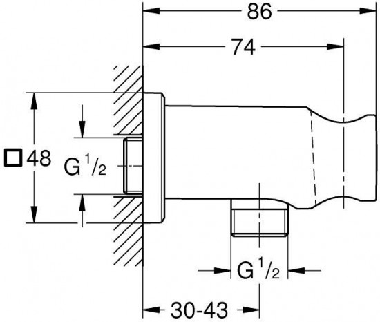 Подключение для душевого шланга с держателем ручного душа