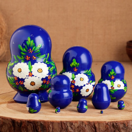 Набор матрёшек «Белые цветы»