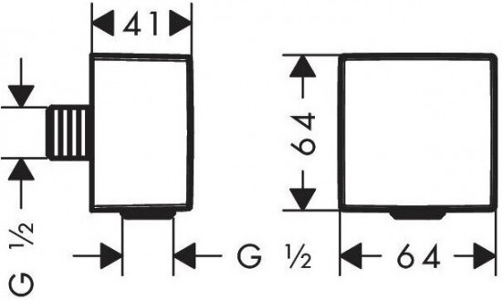 Подключение для душевого шланга с клапаном обратного тока FixFit Square