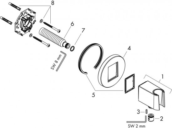 Подключение для душевого шланга с держателем для душа и клапаном обратного тока Fixfit Porter S