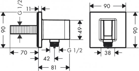 Подключение для душевого шланга с держателем для душа и клапаном обратного тока Fixfit Porter E