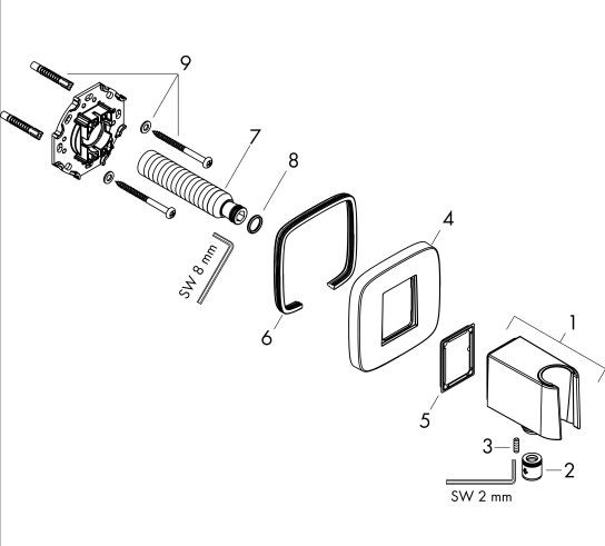 Подключение для душевого шланга с держателем для душа и клапаном обратного тока Fixfit Porter Q