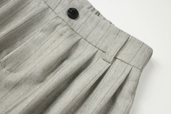 Повседневные брюки с высокой посадкой светло-серый