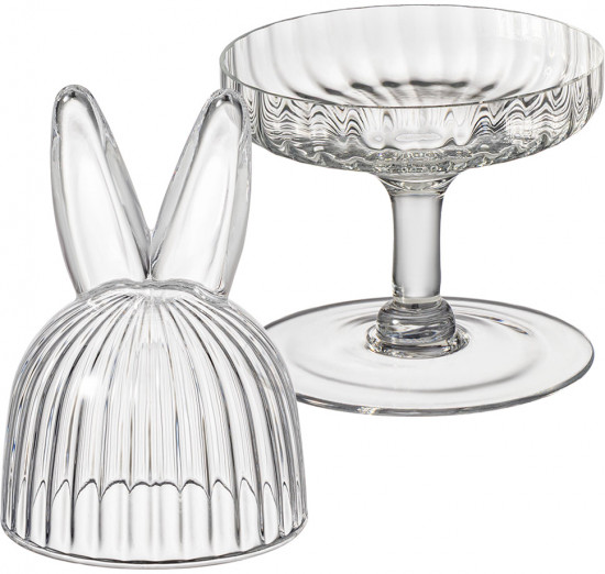 Блюдо на ножке с крышкой «Rabbits family»