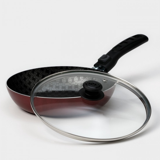 Сковорода с крышкой и съёмной ручкой «Хозяюшка»