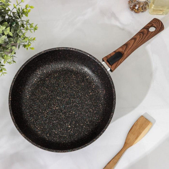 Сковорода с крышкой и съёмной ручкой «Granit ultra»