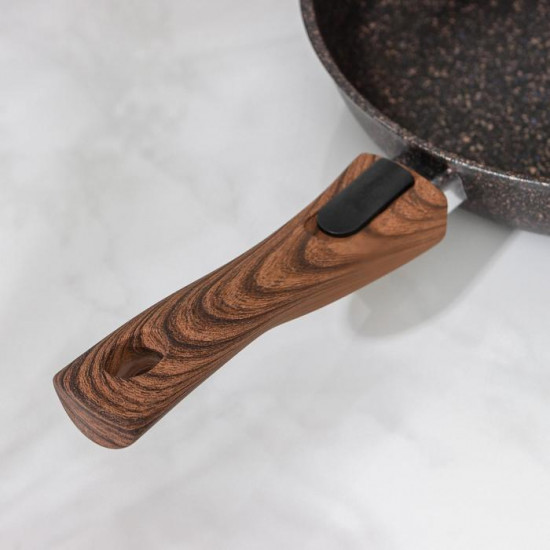 Сковорода с крышкой и съёмной ручкой «Granit ultra»