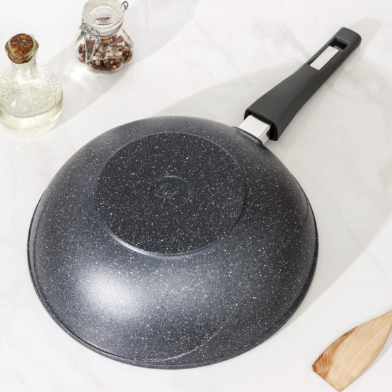 Сковорода-вок с крышкой и съемной ручкой «Гранит»