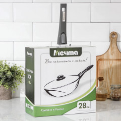 Сковорода-вок с крышкой и съемной ручкой «Гранит» - Фото 8